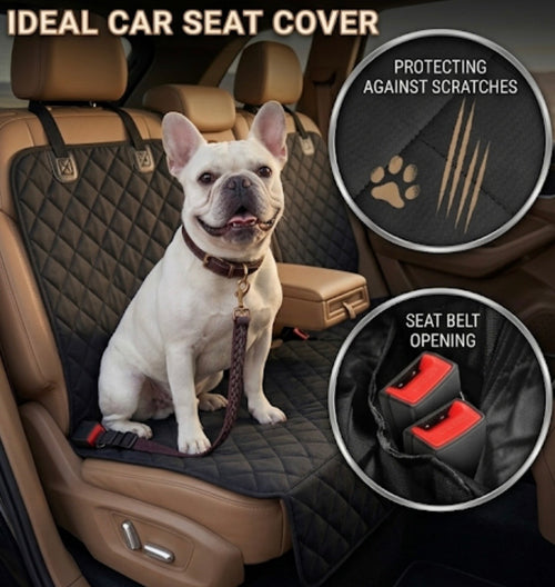 Frenchie Car Seat Cover — Waterproof & Non-Slip for Safe Dog Travel