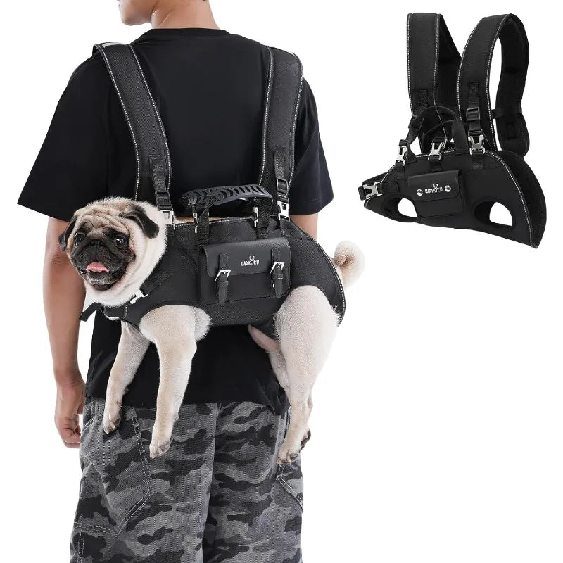 Dog Backpack Carrier for Dogs,Dog Lift Harness,Adjustable Padded Breathable Straps for Dogs Disabled,Joint Injuries, Arthritis,S