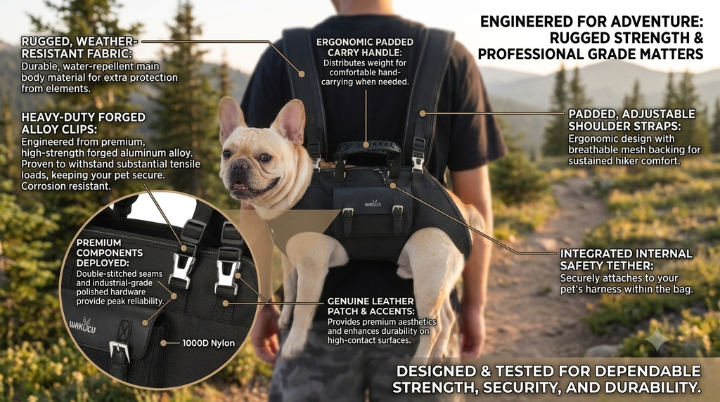 Frenchie CarryPaw — Portable Side-Carry Dog Backpack Carrier