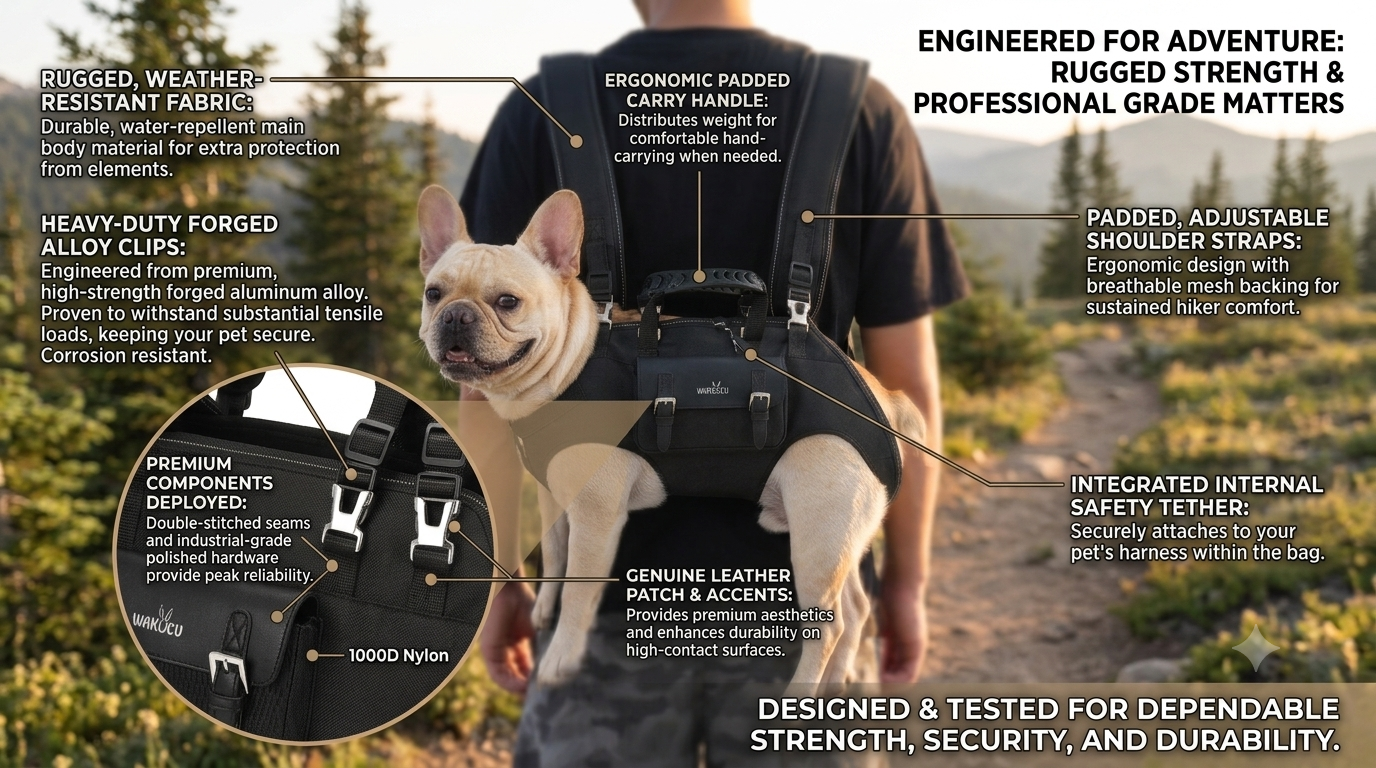 Frenchie CarryPaw — Portable Side-Carry Dog Backpack Carrier