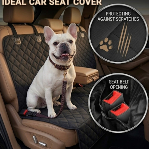 Frenchie Car Seat Cover — Waterproof & Non-Slip for Safe Dog Travel