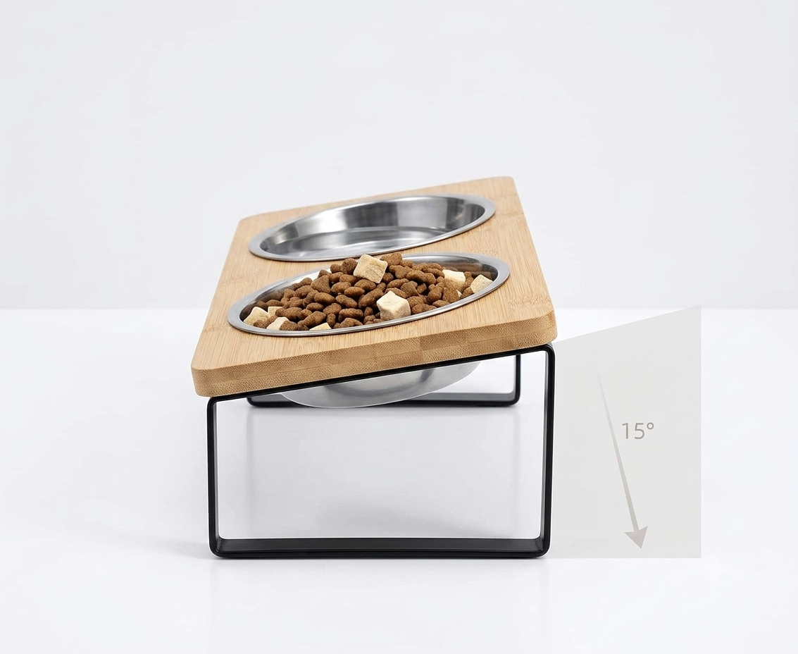 Frenchie TiltFeeder — 15° Elevated Anti-Gulp Bowl for Flat-Faced Dogs