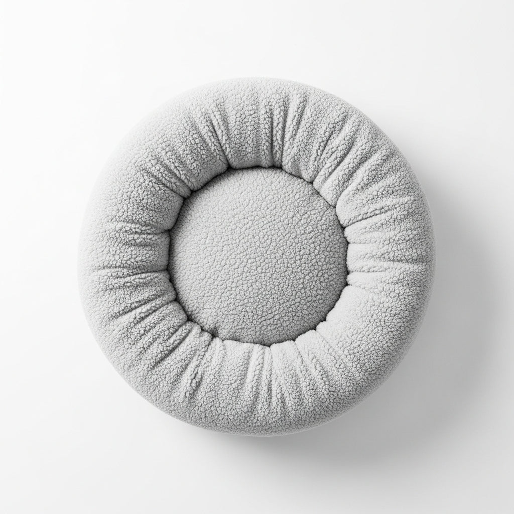 Calming bed top view flat lay product photo