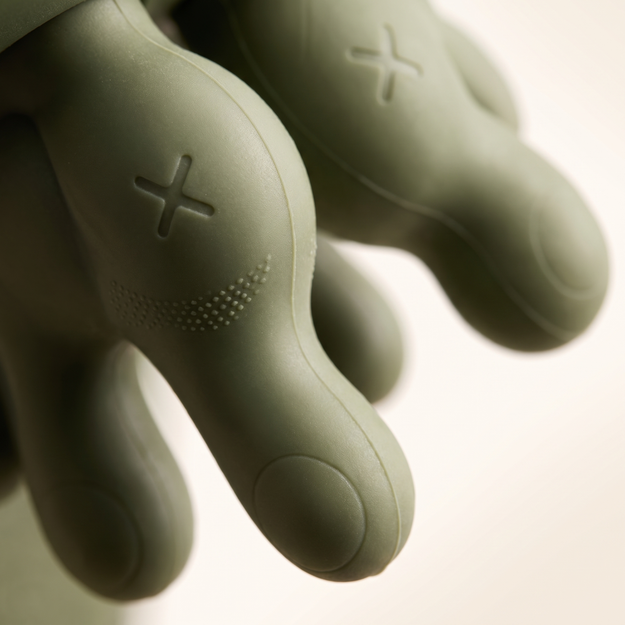 Soft silicone massage nodes close-up