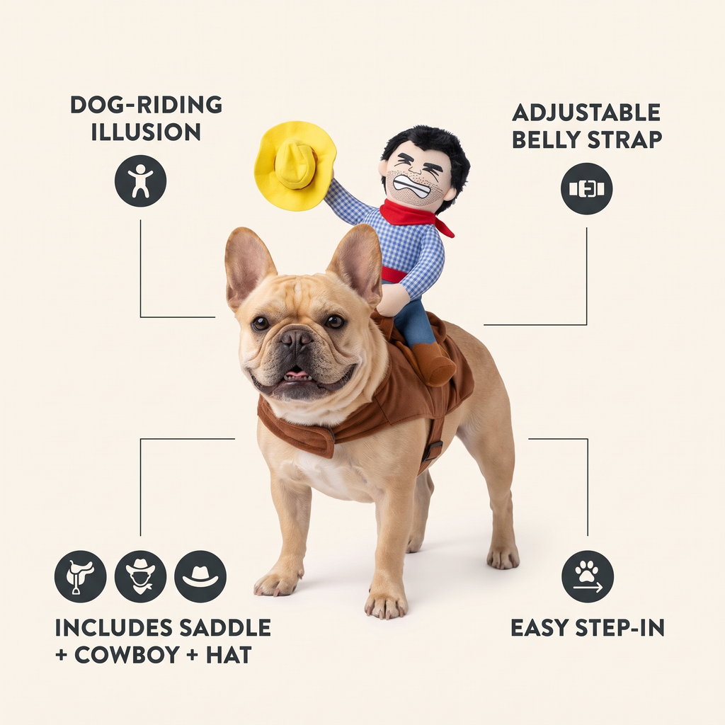 Cowboy rider costume features infographic