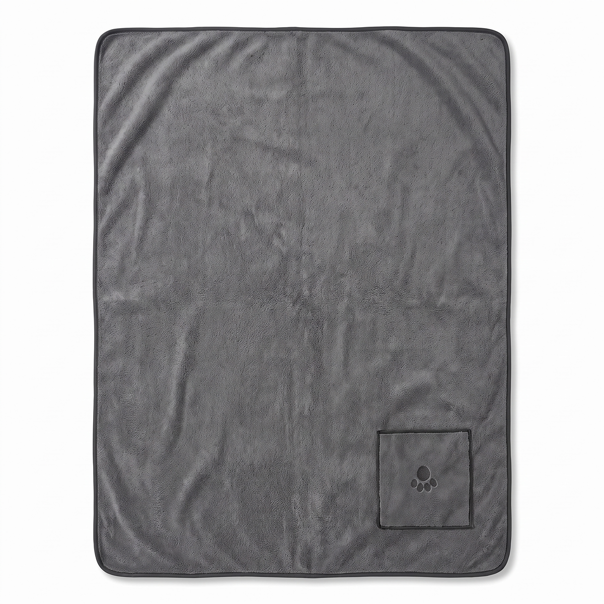 Frenchie quick-dry microfiber towel with hand pockets