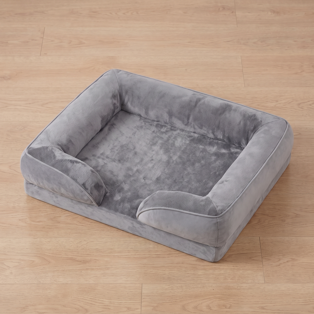 Frenchie orthopedic bolster dog bed
