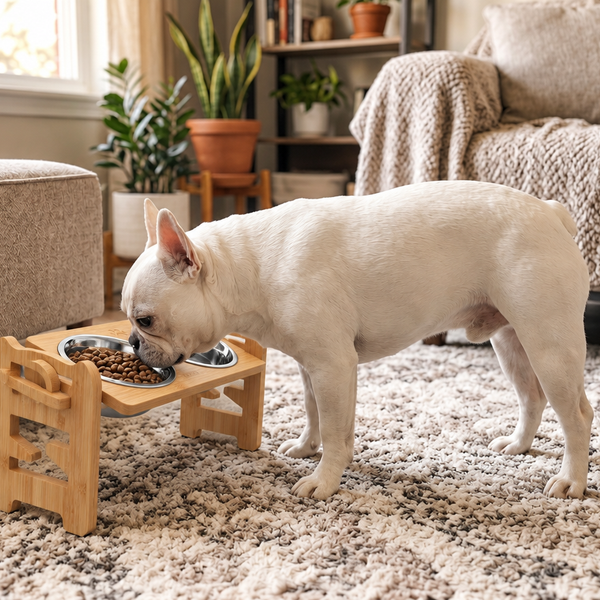 Frenchie TiltFeeder — 15° Elevated Anti-Gulp Bowl for Flat-Faced Dogs