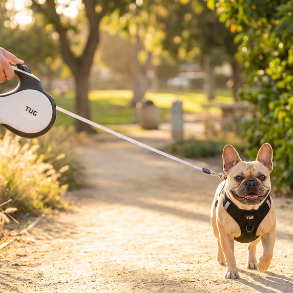 Frenchie Retractable Leash — 16 ft Tangle-Free with Quick-Lock