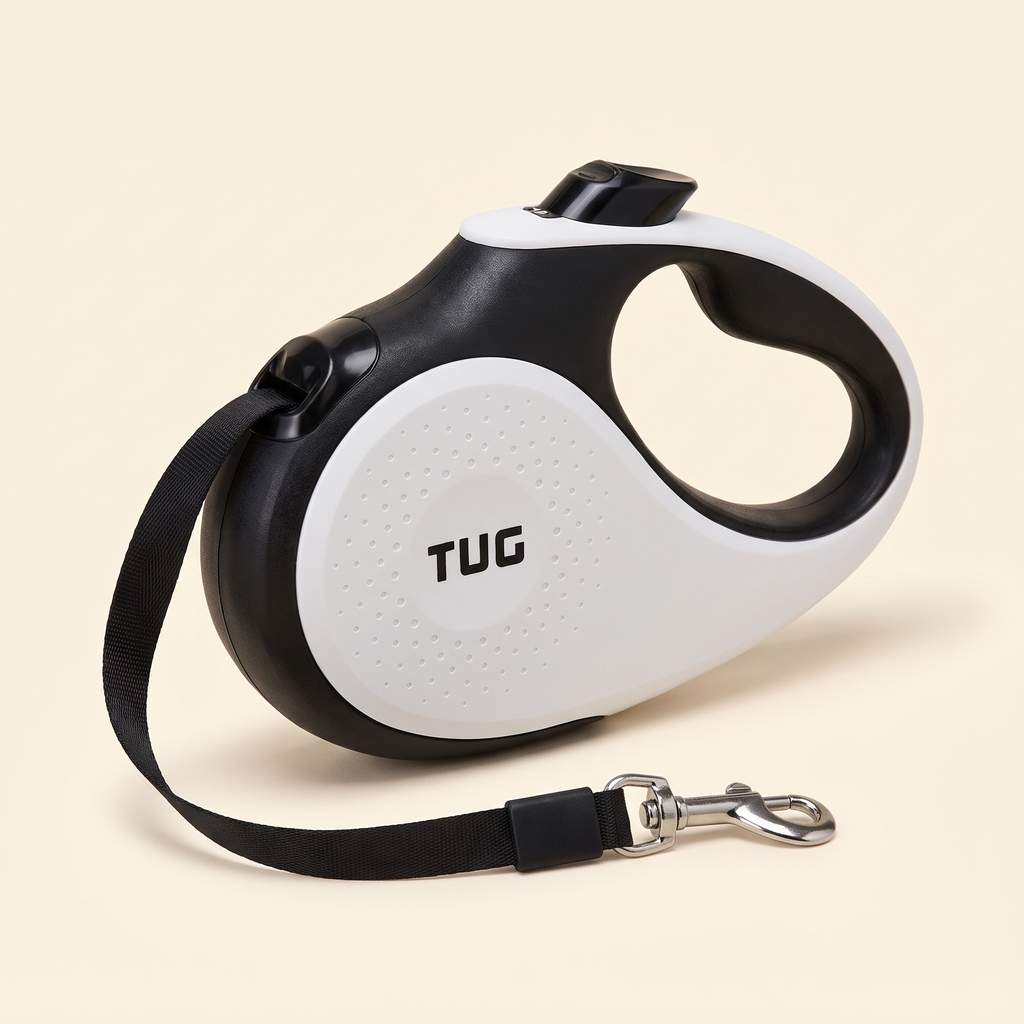 Frenchie retractable leash, 16 ft tangle-free with quick-lock